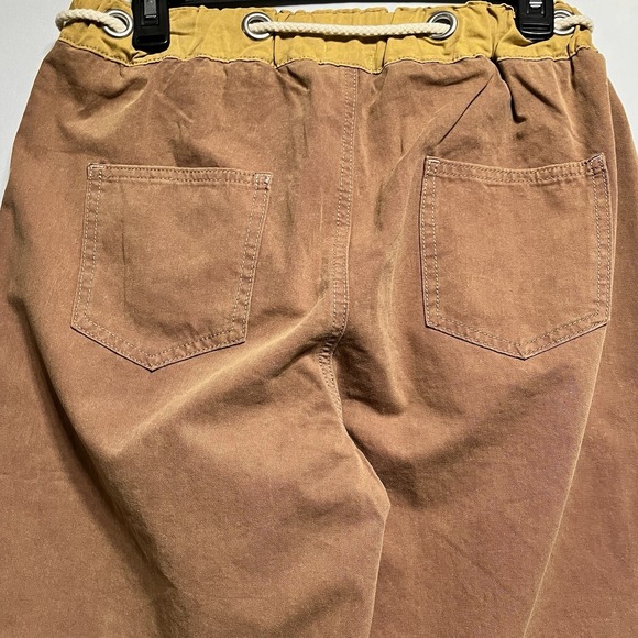 POL Women's Pants Sz S Rust/ Gold Patches Grommet Detail Boho Unique Baggy - Picture 8 of 13
